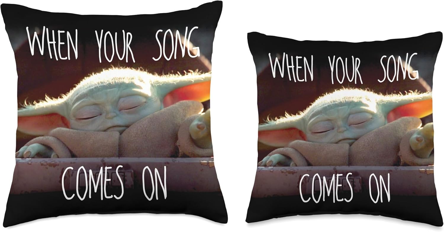 Star Wars The Mandalorian The Child When Your Song Comes On Throw Pillow