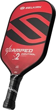Selkirk Sport Amped Control Pickleball Paddle | Assembled in The USA | Next-Gen FiberFlex+ Face & Ultra Durable Spin Coating | 16mm X5 Core for Unrivaled Precision & Control | S2 Lightweight Red