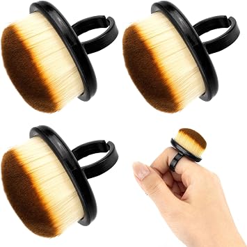 Nail Dust Brush, 3Pcs Ring Style Nail Brush for Cleaning Nails Soft Bristle Nail Cleaning Brushfor Manicure Fingertip Cleaning Home Salon