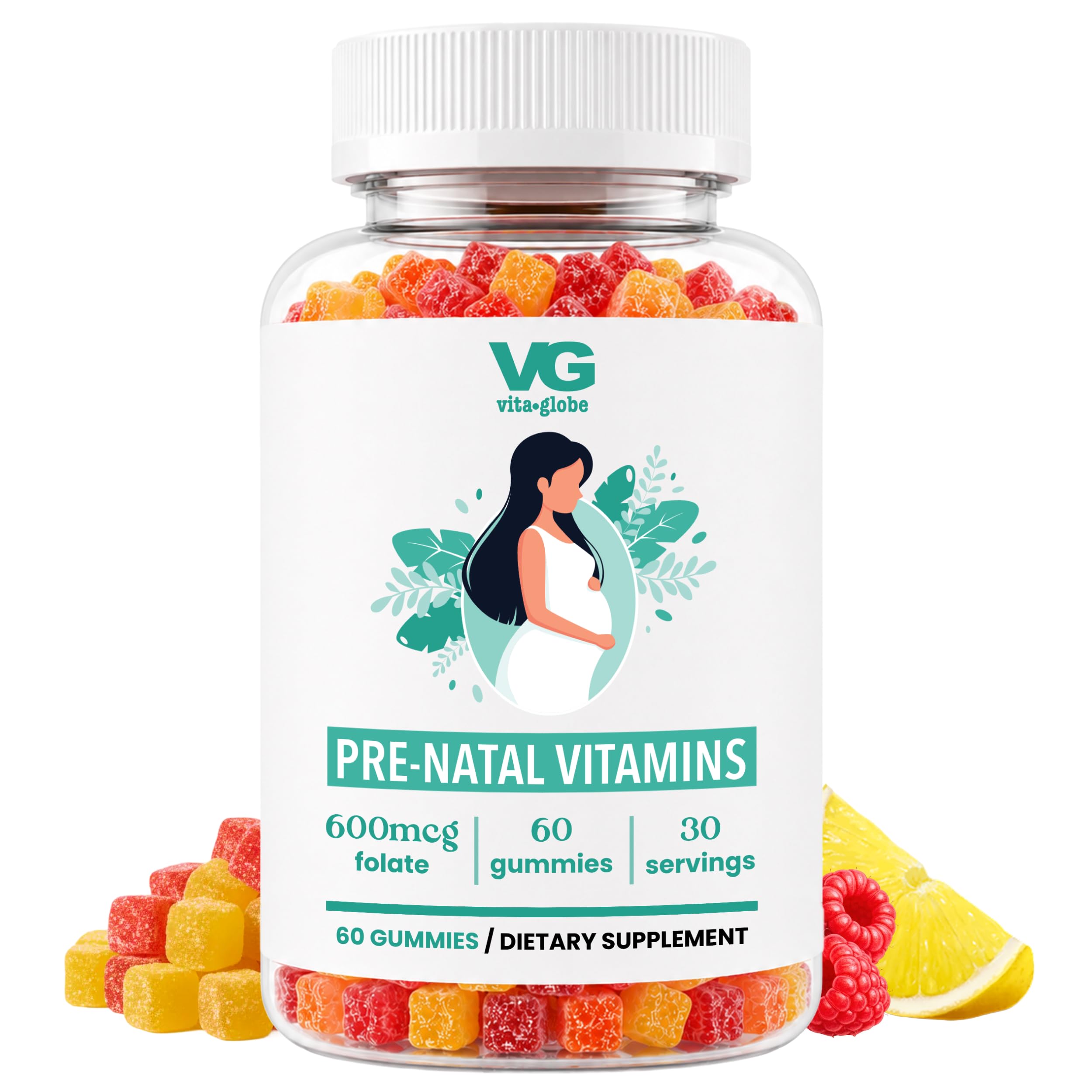Vita Globe Prenatal Fish Oil Gummies for Women, Non-GMO Multivitamin