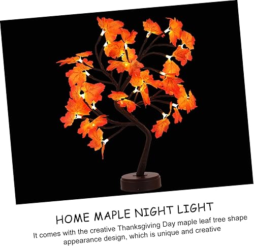 Miniatura 2 de Luz de noche de árbol de arce, luz decorativa para árbol de mesa, calabaza, bellota, árbol iluminado, árbol de arce artificial, lámpara de árbol de