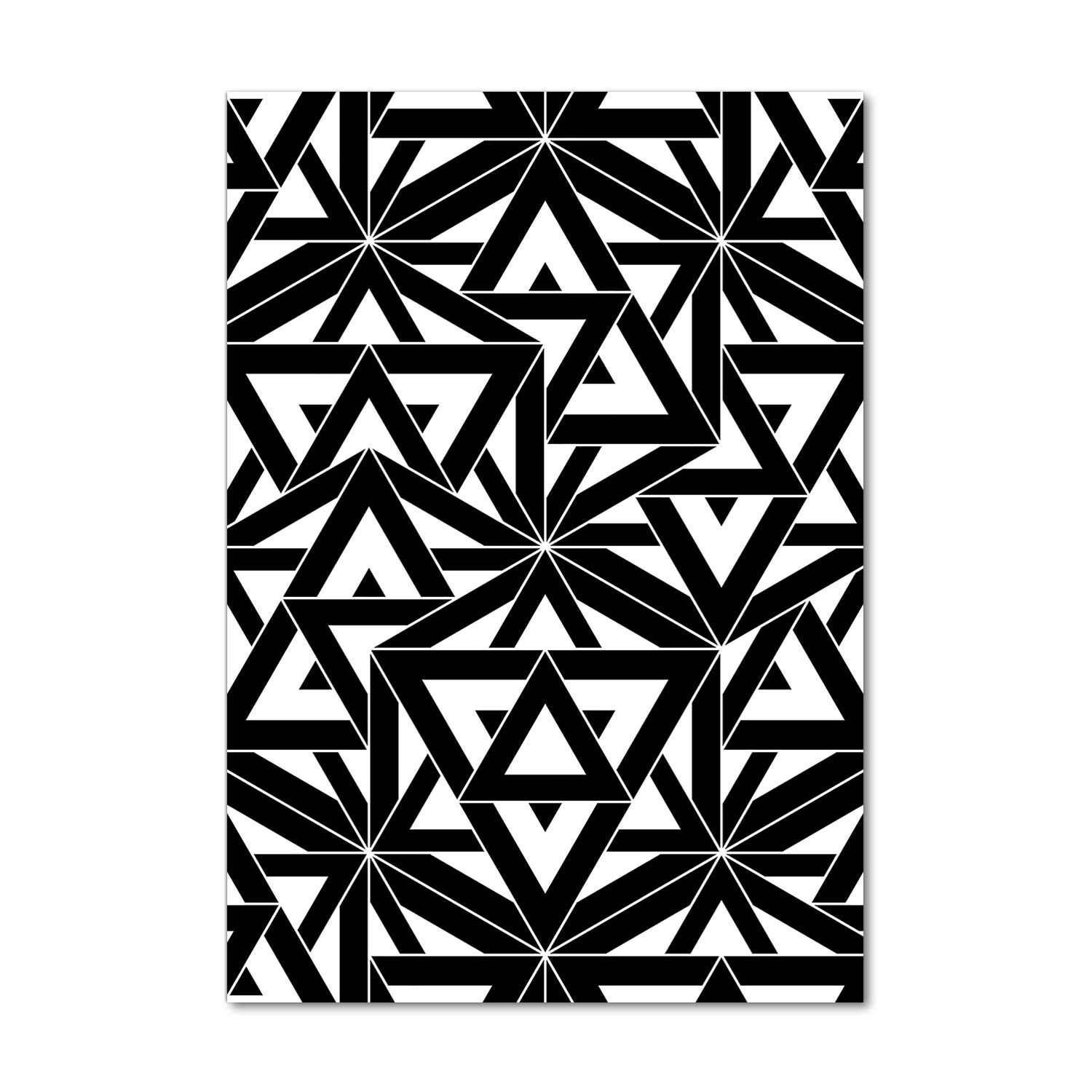Tableau géométrique noir et blanc Tulup pour salon moderne | Déco murale acrylique 70x100
