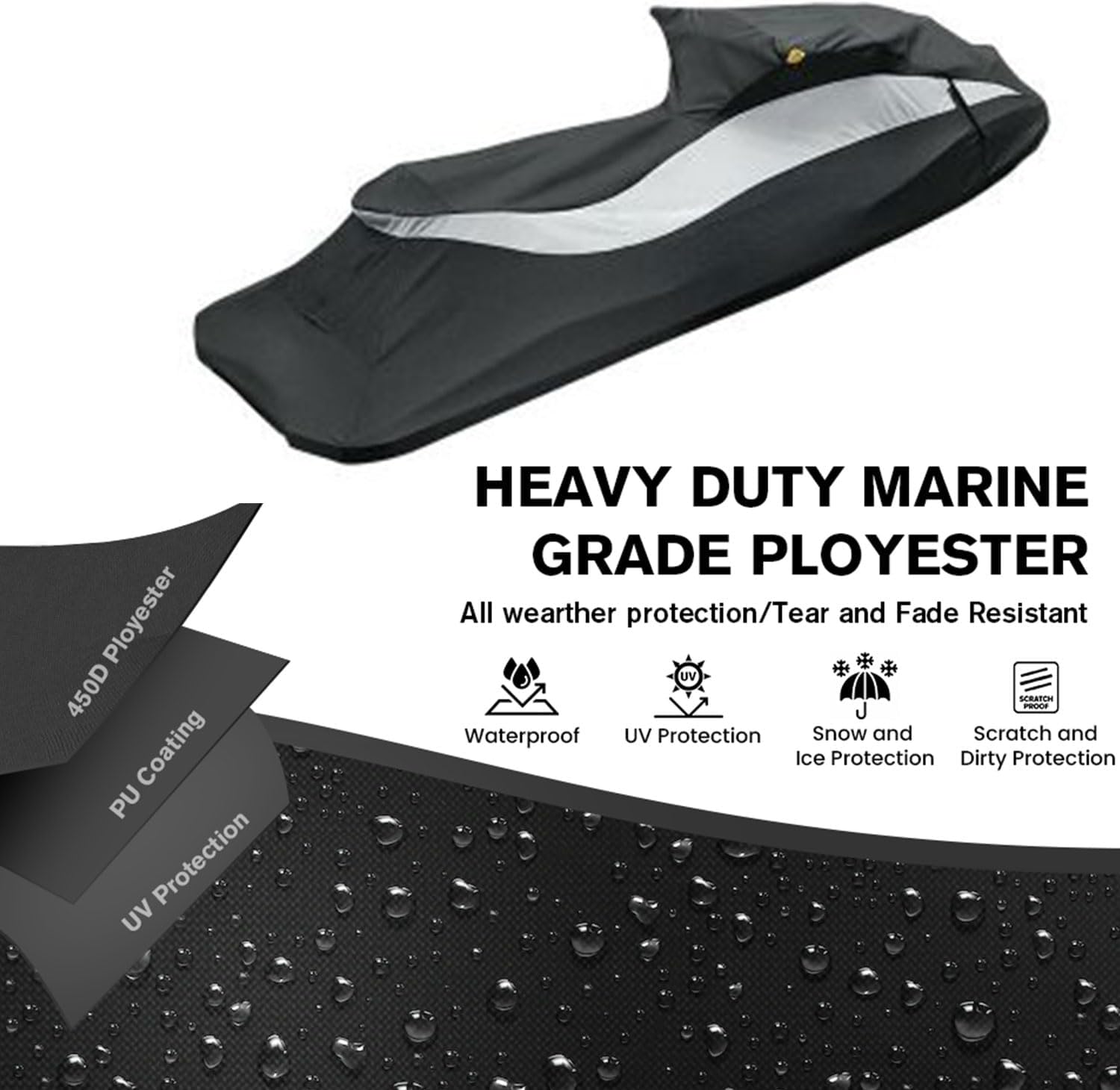 295100722 Jet ski Trailerable Watercraft Ski Cover Replacement for Bombardier SEA-DOO PWC GTS 2011-2019 GTS Renta l GTI GTI SE GTI Limited Replace 280000598 280000508 280000495 Heavy Duty Waterproof