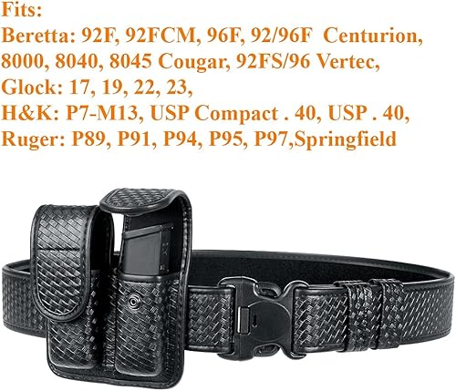 Miniatura 2 de TAFTACFR Funda moldeada de doble bolsa Mag con cargadores de doble y individual de .380, 0.354in y 40 Cal para S&W M&P Ruger Glock Walther H&K