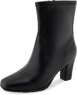 Aerosoles Women's Cinnamon Mid-Calf Boots - Memory Foam Comfort, Stretch Upper, Block Heel for All-Day Wear