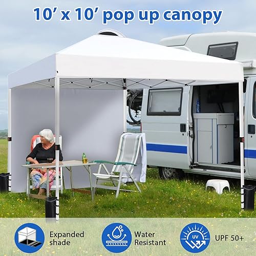 Miniatura 2 de Tienda de campaña desplegable de 10 x 10 pulgadas (con pared lateral), fácil uso instantáneo al aire libre, techo ventilado, bolsa de transporte con