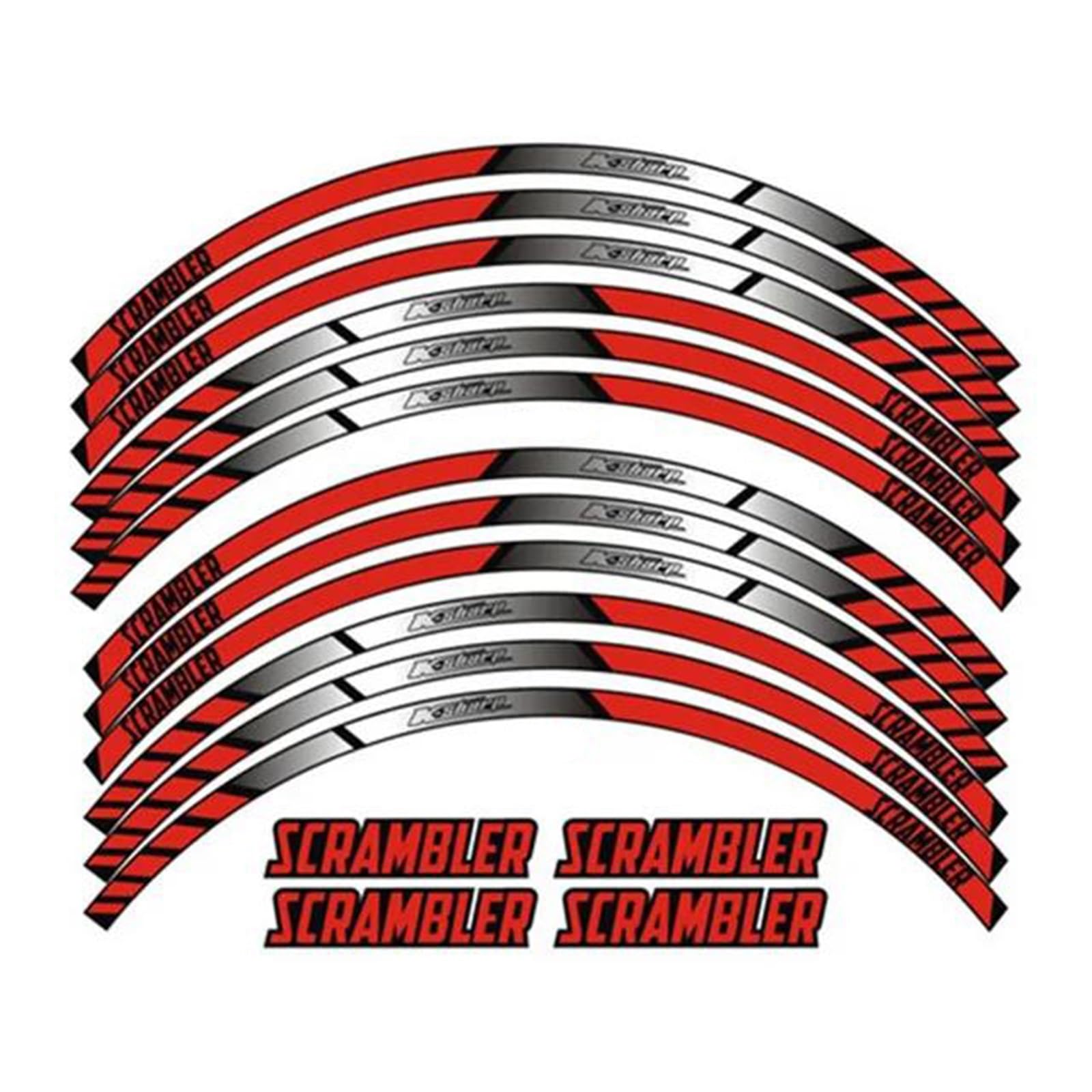 Motorcycle Racing Equipment Accessories Wheel Tire Rim Decoration Adhesive Reflective Decal Sticker for Ducati Scrambler