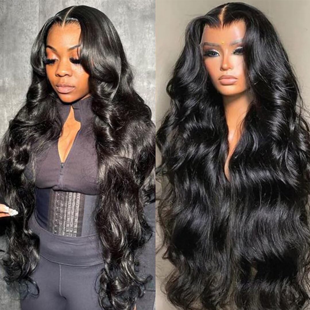IWISH 220% Density Full 13x6 Body Wave Lace Frontal Wigs Human Hair Virgin Body Wave 26Inch 13x6 HD Transparent Lace Front Wigs 12A Brazilian Human Hair Pre Plucked With Baby Hair
