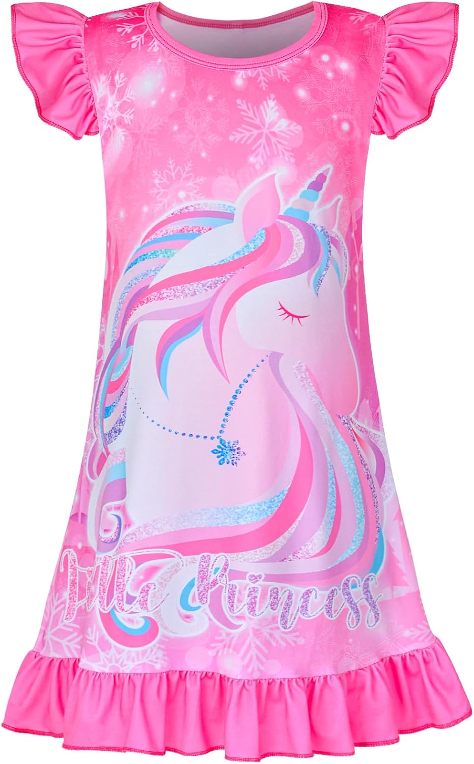 Sylfairy Girls Nightgowns, Unicorn Nightgown Princess Pajama Dresses for Girls Sleepwear Nightie