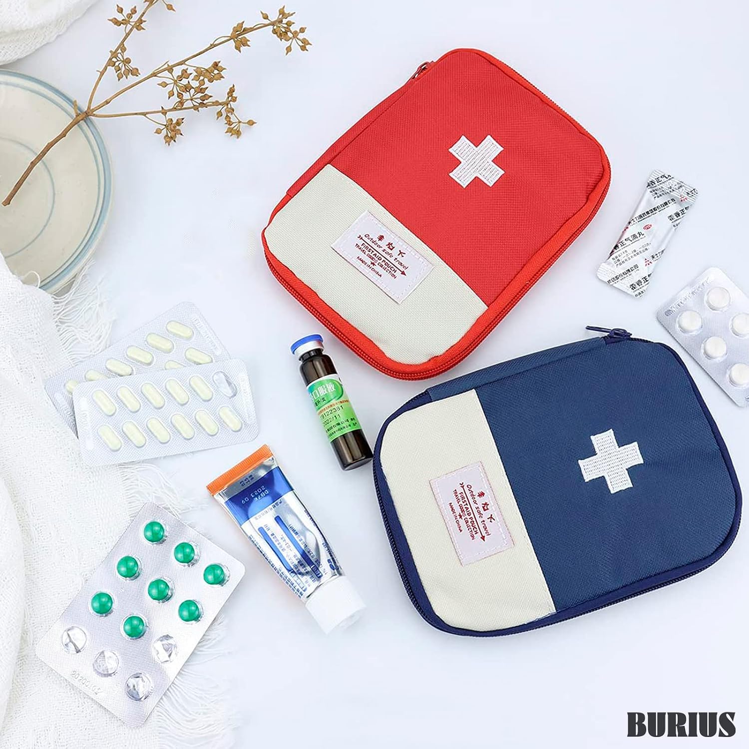 Flаѕh Sаlе Buу 1 gеt 1 2 PCS Empty First Aid Bag - Small Medicine Bag for Home Office Outdoor - First Aid Bags Empty with Cross Patch - First Aid Case Empty First Aid Kit Bag Paramedic First Aid Bags for Car Small Pouch