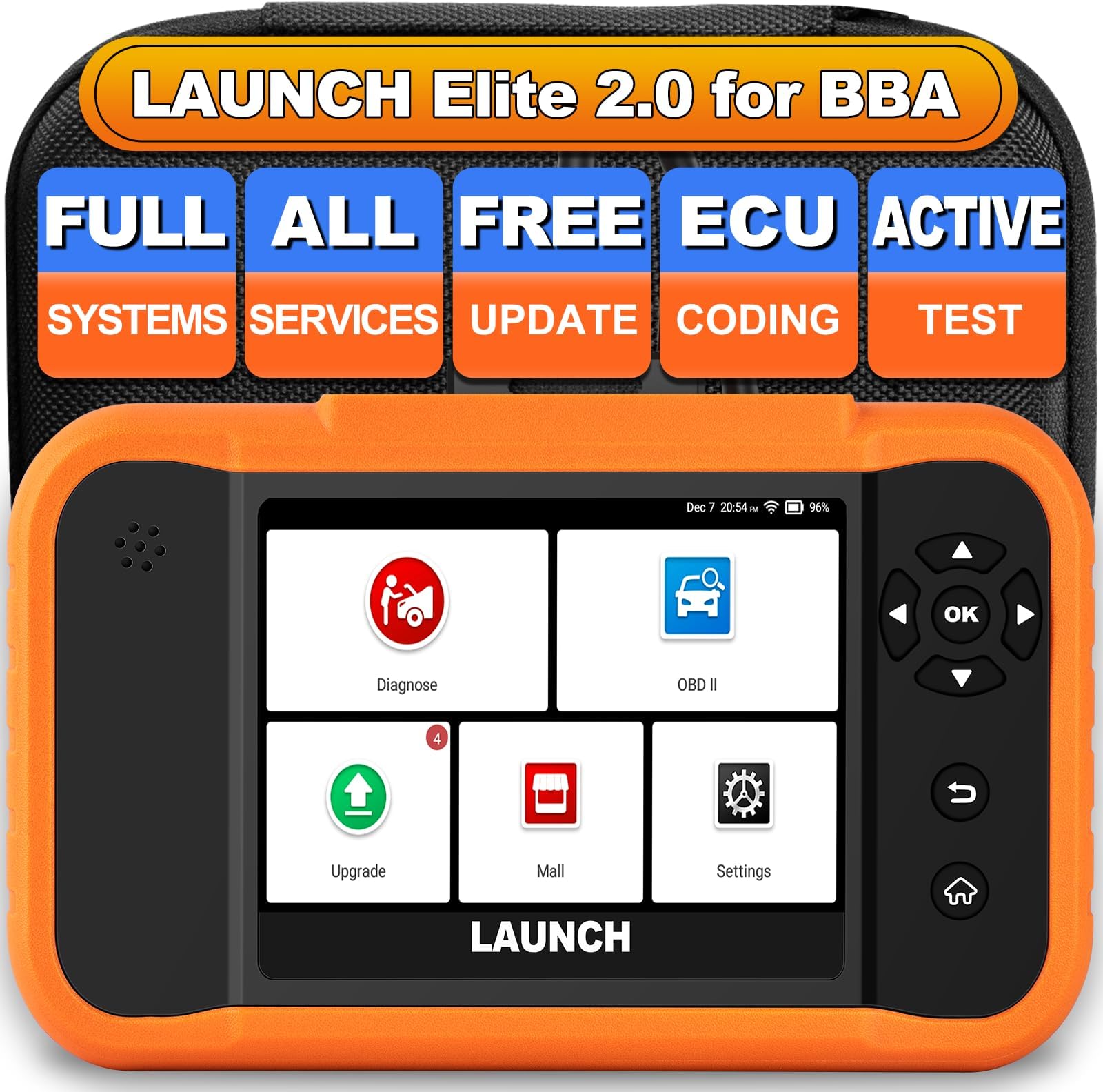 X431 Creader Elite 2.0 BBA fit for BMW, Benz, Audi Series, 2025 Bidirectional Scan for Cars, 100+ Services, Full System OBD2 Scanner, ECU Coding, Battery Registration, Lifetime Free Update