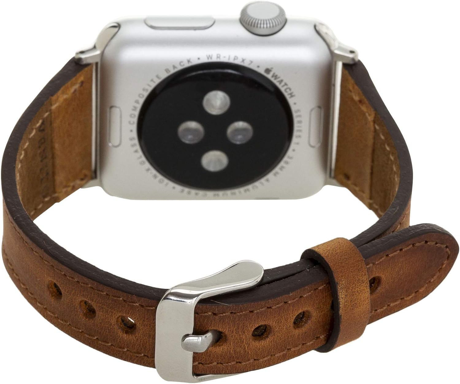 Venito Messina Leather Slim Watch Band Compatible with Apple Watch Ultra 2 / Ultra Series 9 8 7 6 5 4 3 2 1 SE 49mm 45mm 44mm 42mm 41mm 40mm 38mm