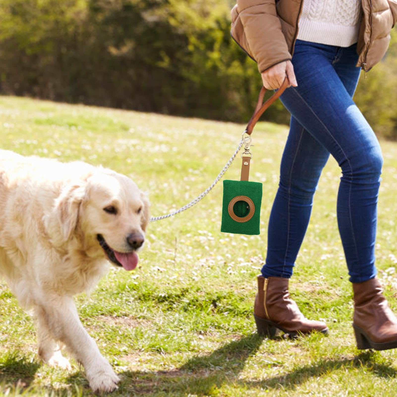 Milisten Dispenser Portatile Per Sacchetti Igienici &ndash; Custodia In Tela Con Gancio, Per Passeggiate E Viaggi Con Il Cane