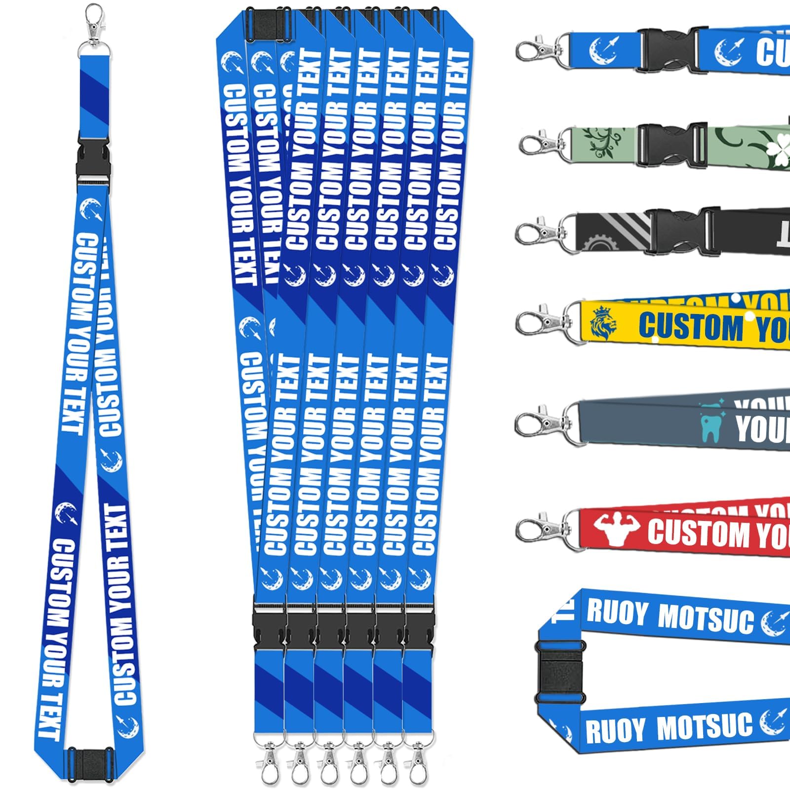 Coregiftr Custom Lanyards with Detachable Neck Straps -Personalized Lanyard with Logo,1-100pcs - Ideal for Office, School Event