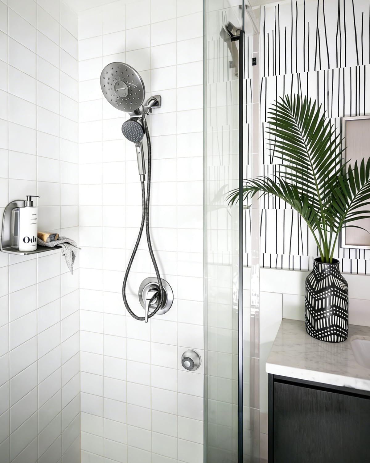 Magnetic Remote Dock for Moen Magnetix Handheld Shower Head, Brushed Nickel Magnetic Handheld Shower Head Holder, 186117BN