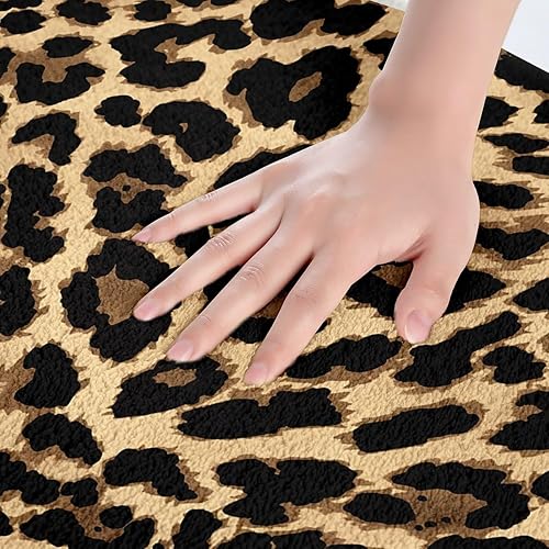 Miniatura 3 de Alfombra de área con estampado de leopardo para dormitorio, África, con estampado de guepardo, absorbente, antideslizante, tapete de baño con patrón