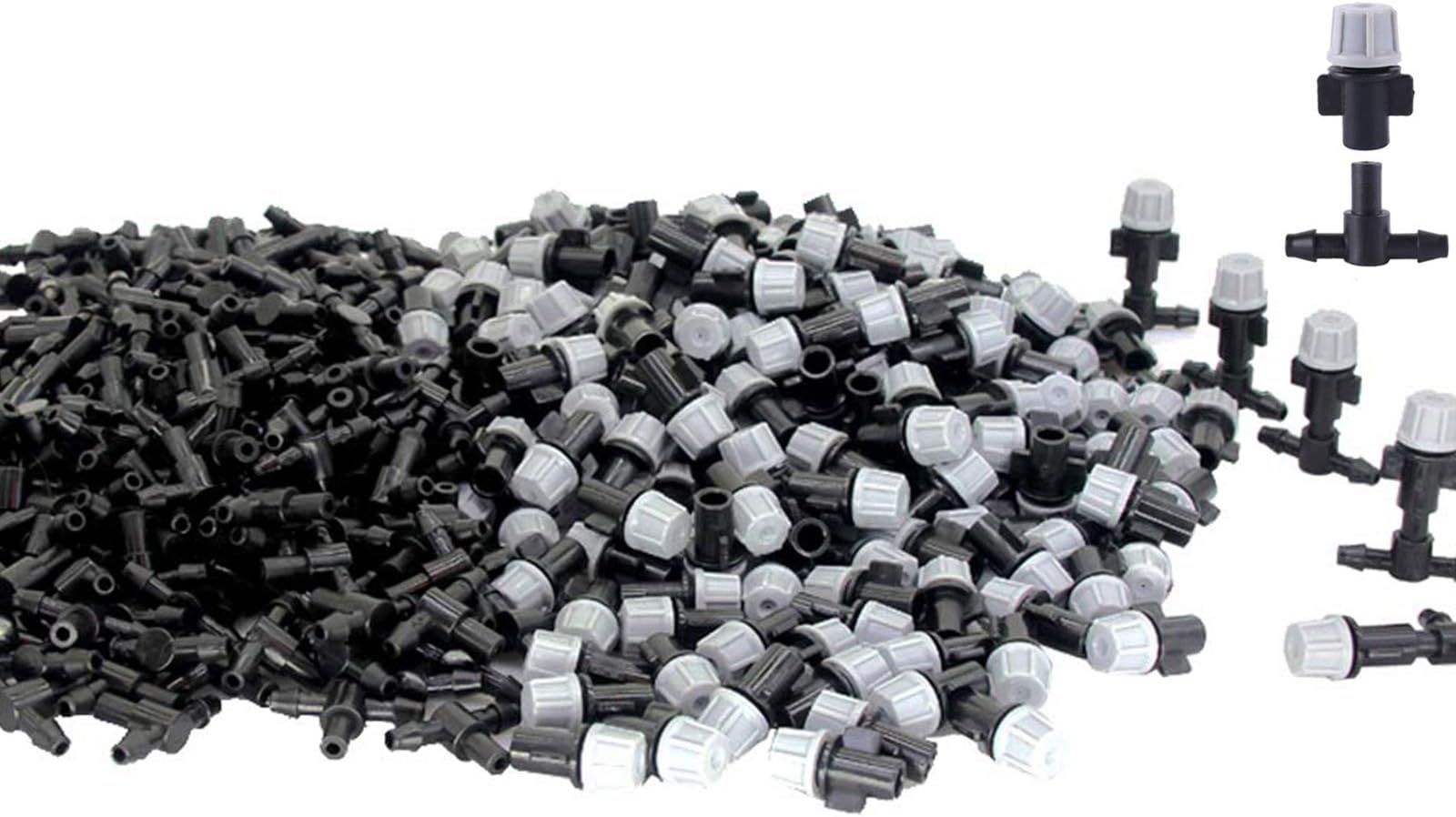 Drip Irrigation kit Spray Nozzle with Three T Joint to irrigate Lawn Plant Flower Spray Device Cooling system/50 Pairs (Black)