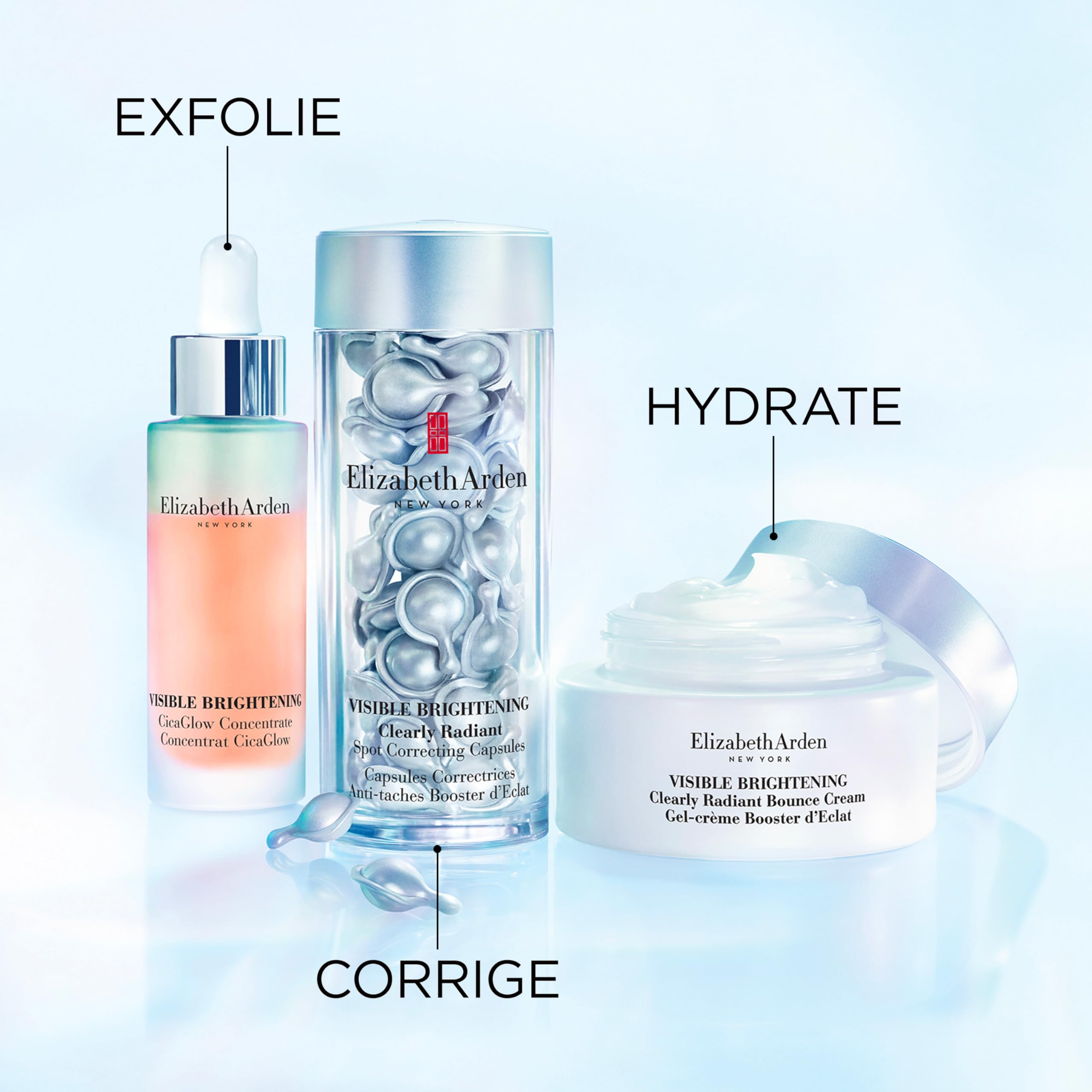 Elizabeth Arden, Visible Brightening Capsules Sérum Correctrices Anti-taches Booster d’Éclat, Serum visage, Soin skincare anti taches brunes, Lisse le teint, Eclat