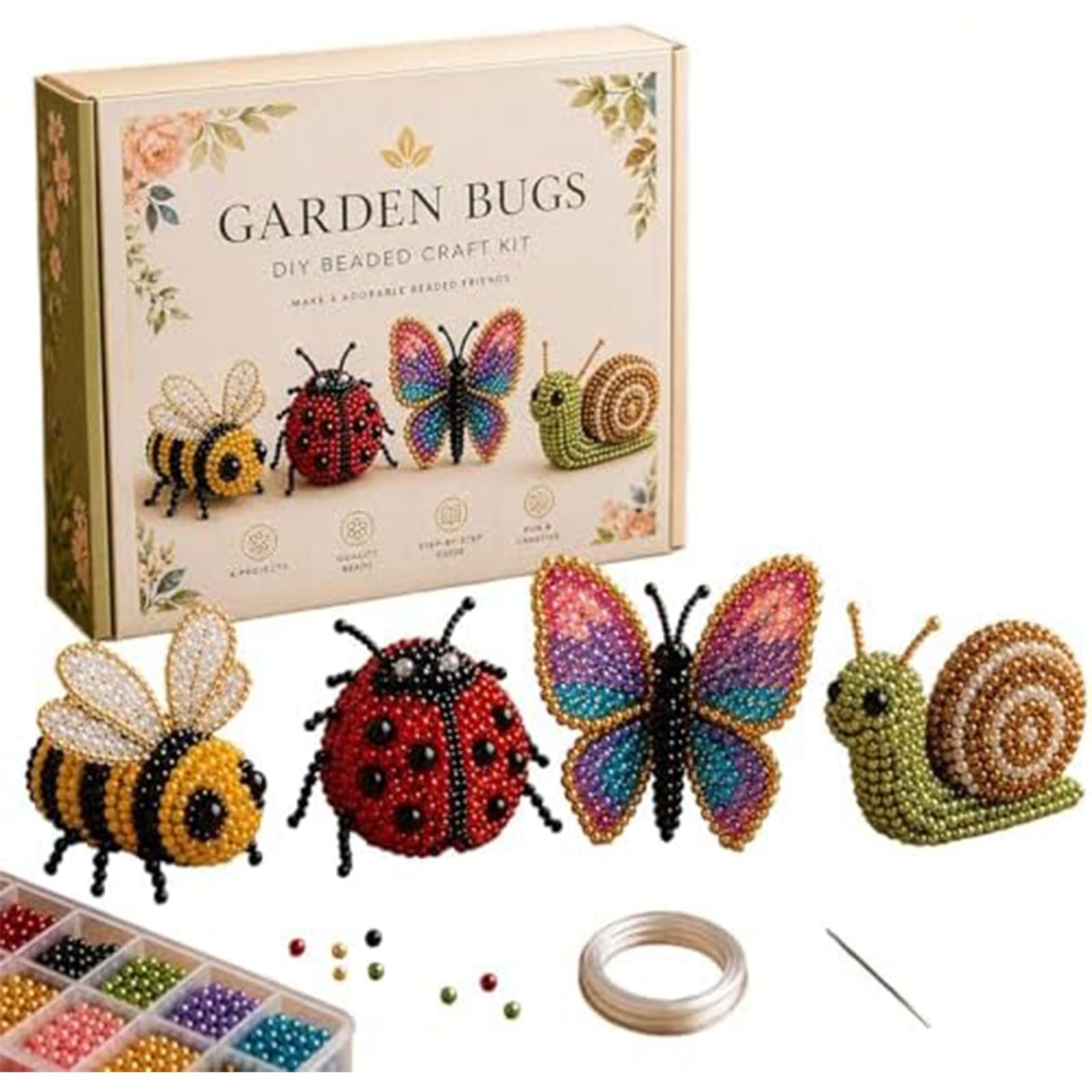 DIY 3D Animal Beadwork Crafts Kit Complete Accessories Cute Bead Craft Set 3D Beaded DIY Kit for Crafting Enthusiasts Girls Women Teens Adults