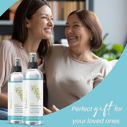 Miniatura 5 de Spray de aceite de magnesio puro, grande de 12 onzas líquidas (dura 9 meses), espray tópico orgánico de magnesio de grado USP, fuentes naturales de