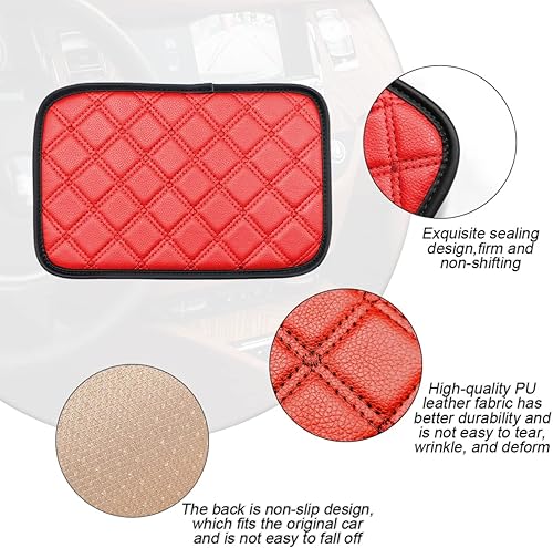 Miniatura 4 de Cojín de cuero para consola central de automóvil, 11.4 x 7.4 pulgadas, impermeable, funda para reposabrazos, accesorios de protección
