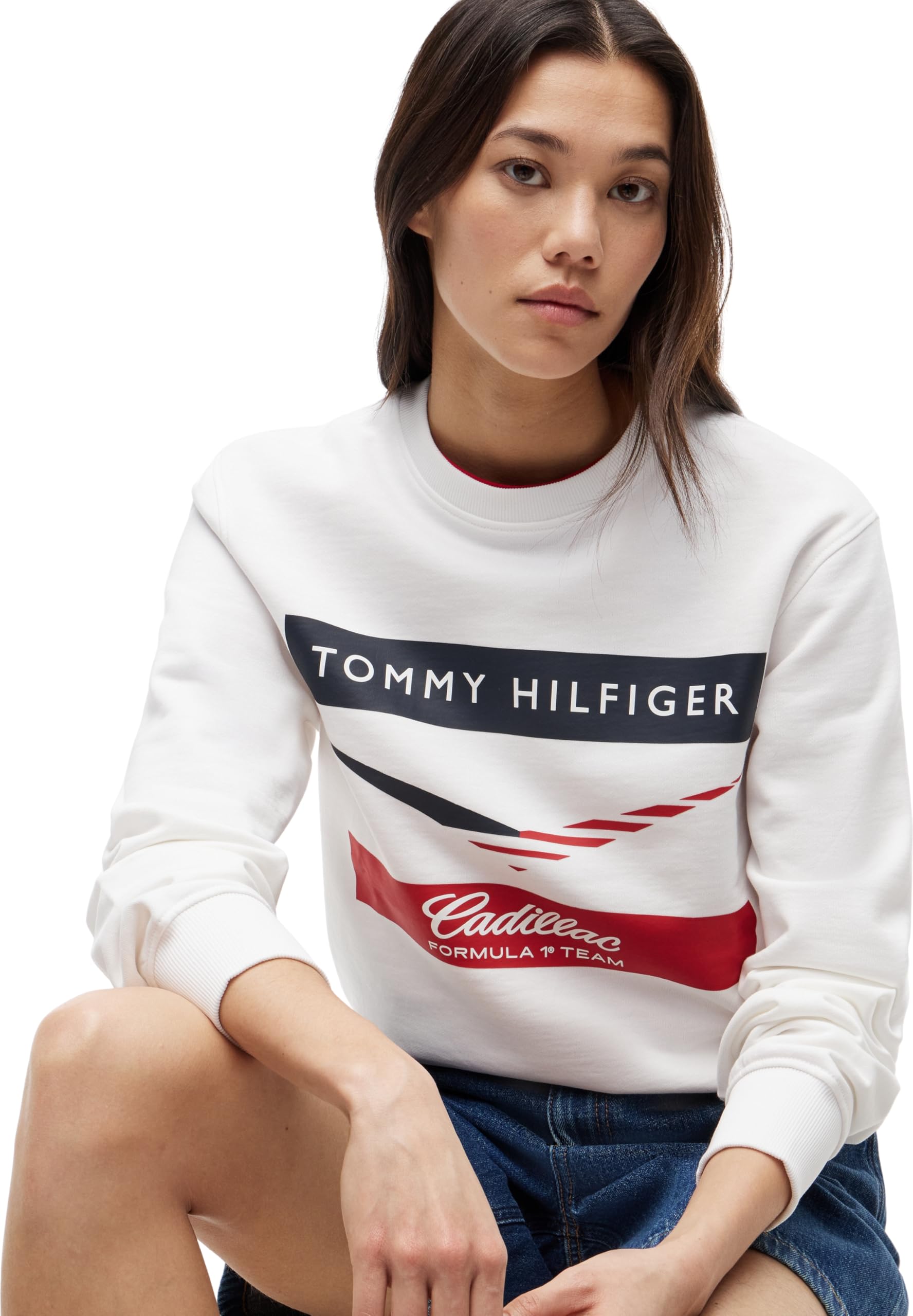 Tommy Hilfiger Unisexe Sweatshirt TH X Cadillac F1 Chevron Crewneck Coton