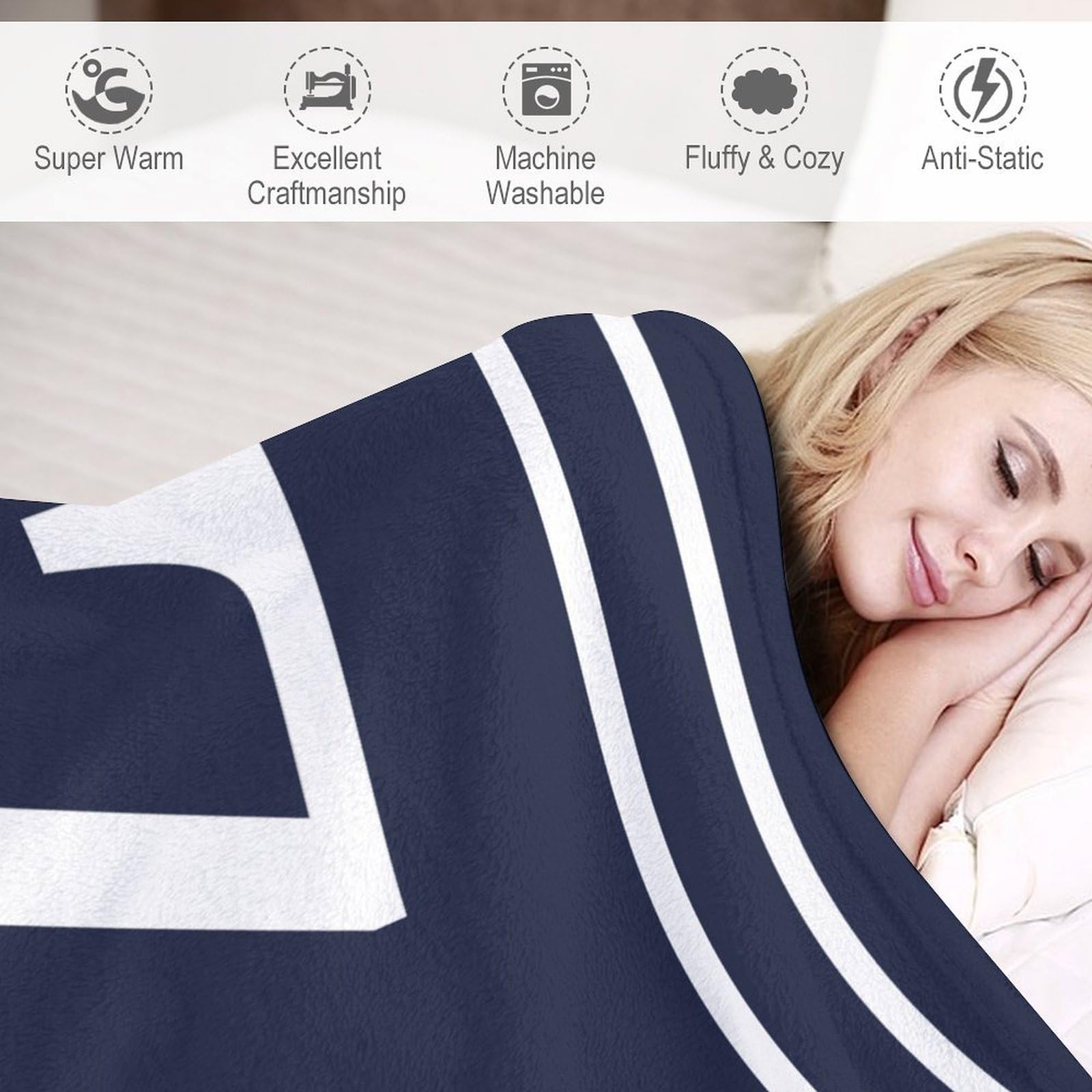 Manta de cama de felpa mullida y acogedora con letra Z con monograma de la letra Z y nombre de la familia, manta personalizada para decoración del hogar para niños, bebés, niñas y adultos,