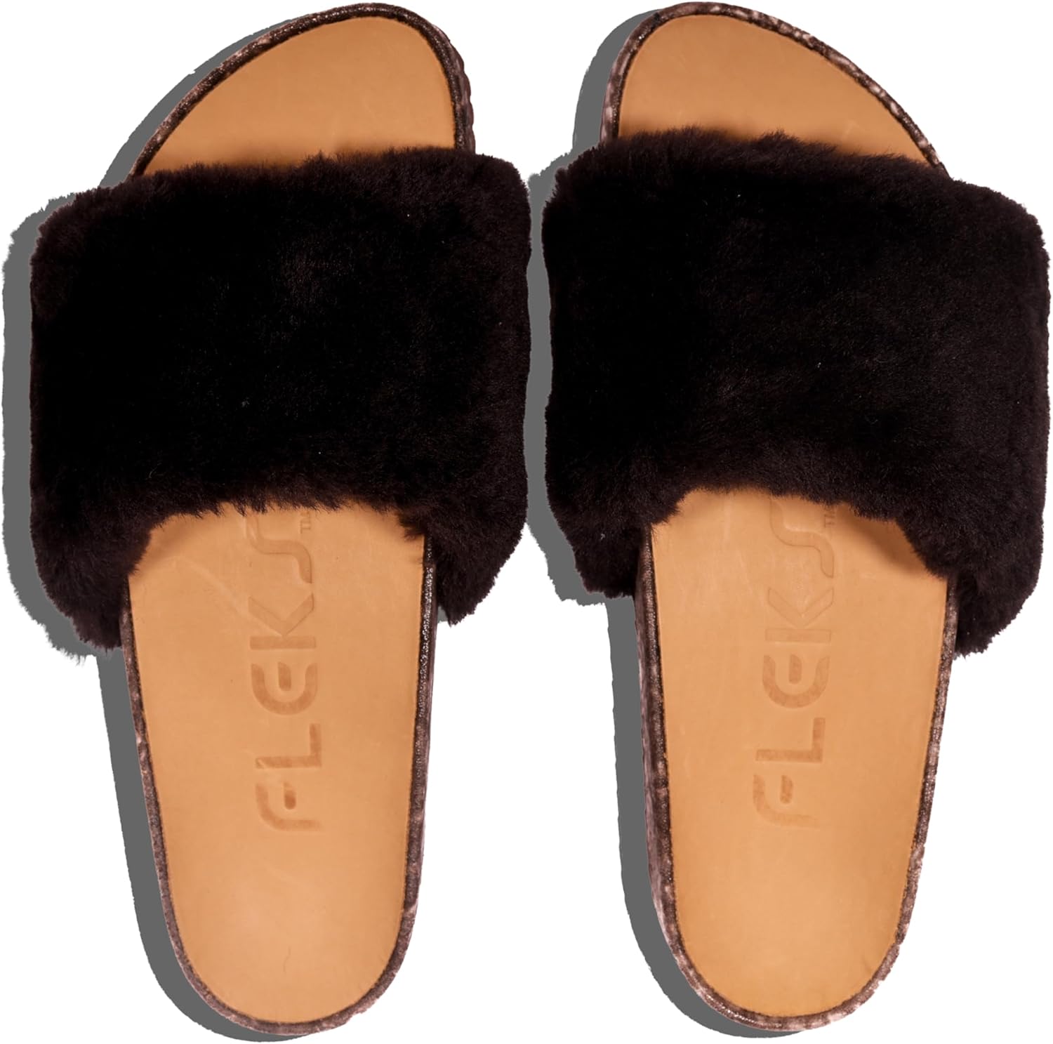 Fleks San Ysidro Women's Shearling Slides, Platform Sandals with Arch Support, Comfort Footwear, Natural Sheepskin Upper - Image 2