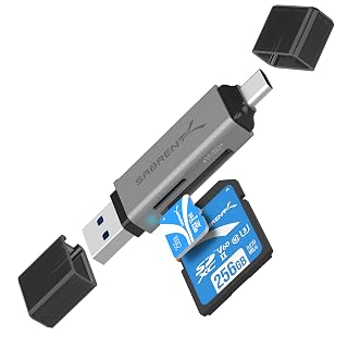 SABRENT USB C SD Card Reader – Dual Slot SD & MicroSD Adapter