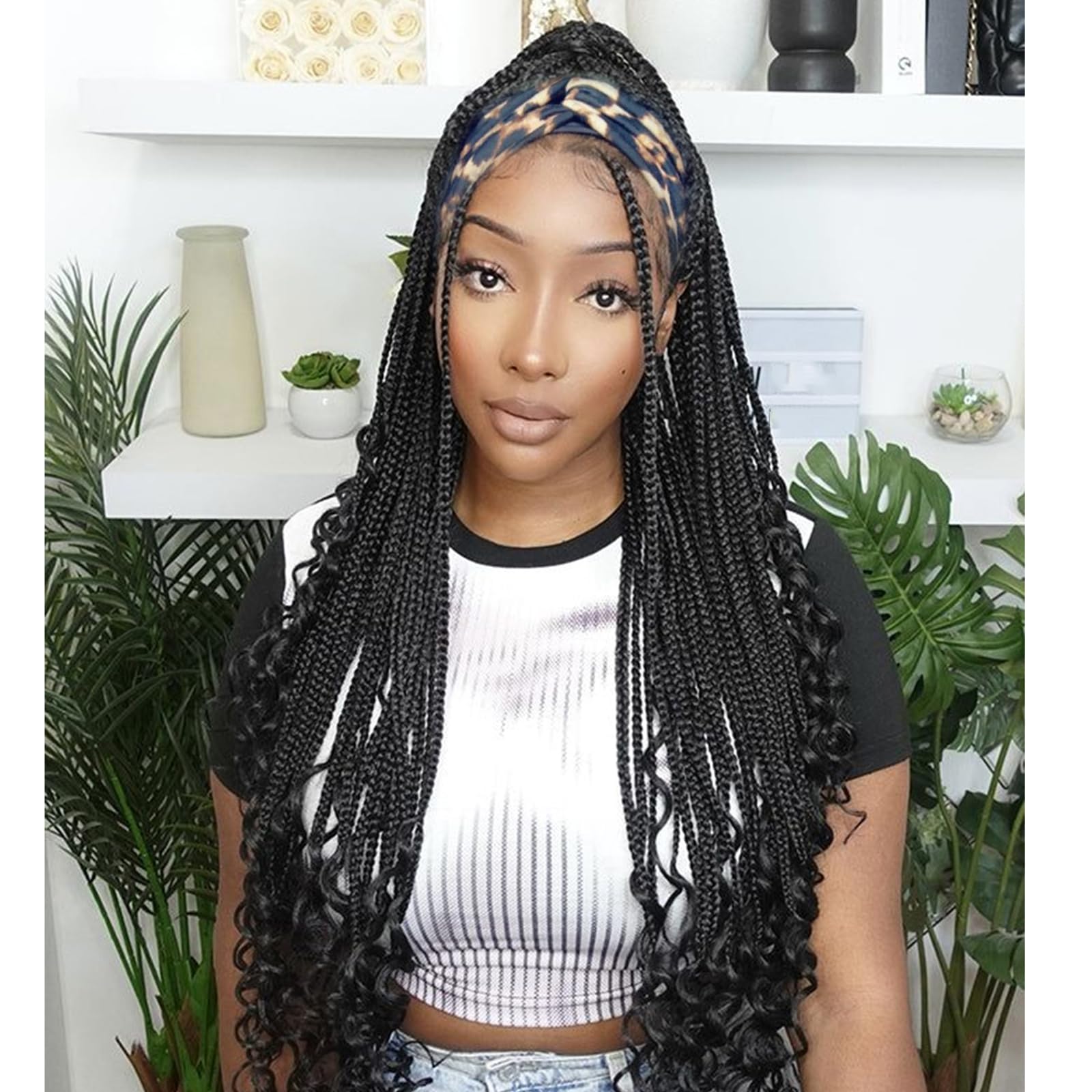 Amazon.com : Black Braided Wigs for Black Women Braided  display picture 3