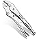 WORKPRO Locking Pliers, 4-inch Mini Curved Jaw Vice Grips Pliers, Chromium-Vanadium Steel Locking Pliers with Wire Cutter, Lo