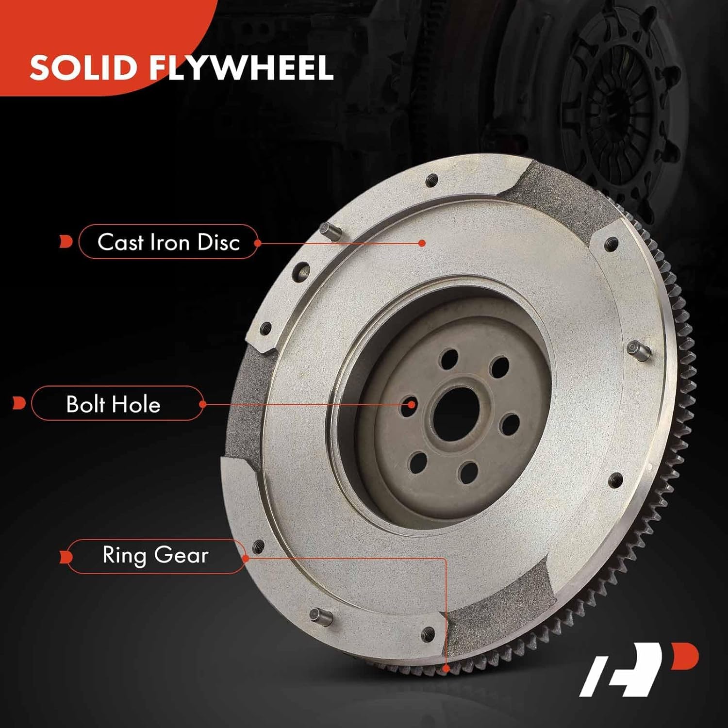 A-Premium Clutch Flywheel Compatible with Mazda 3, 6 2010-2013, 5 2015, 2.5L, Manual Trans., 6 Bolt Holes, 112 Teeth, Replace# L50511500C
