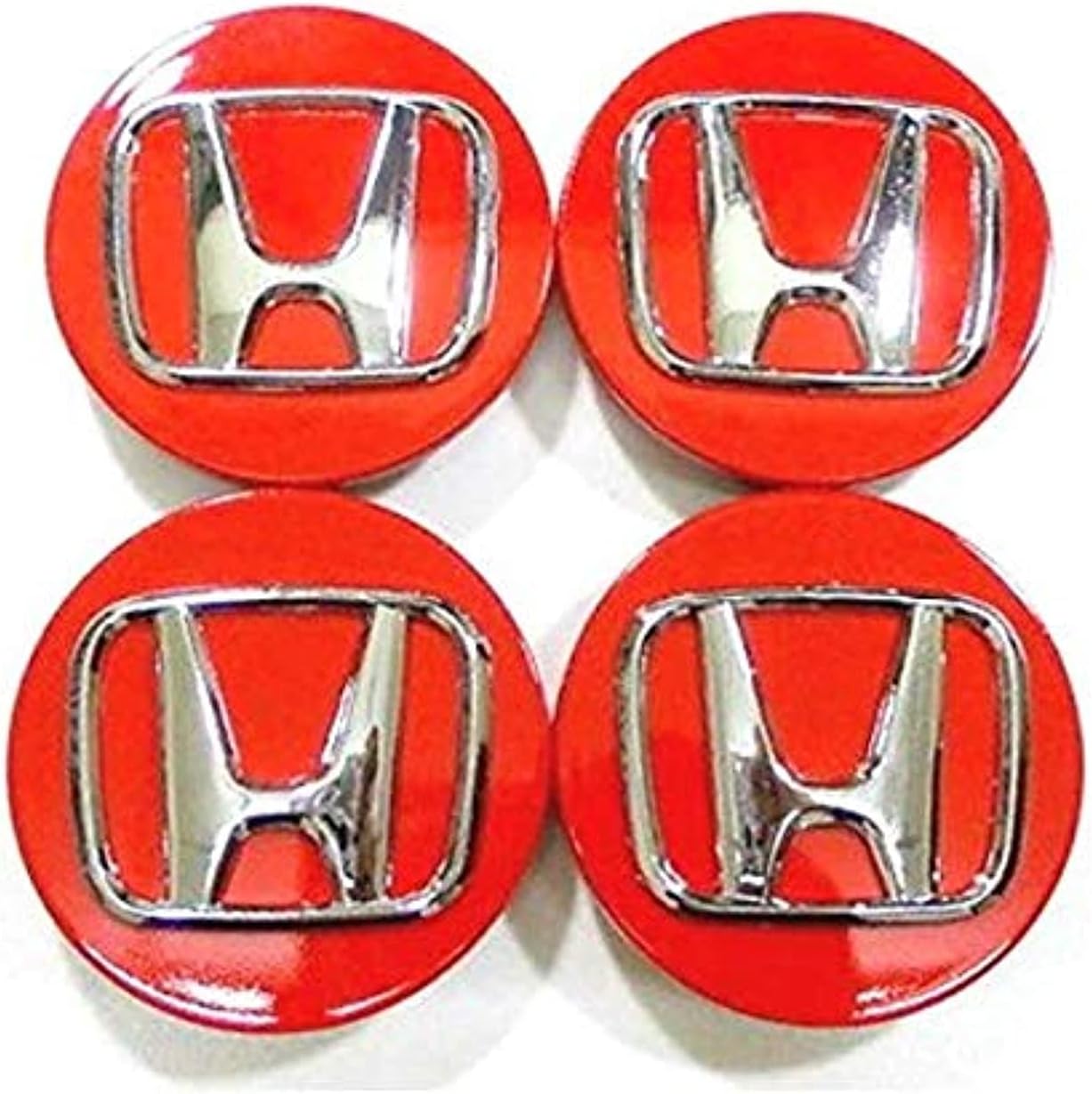 4pcs 69mm Red Chrome Wheel Center Hub Caps for Honda Civic Accord CRV