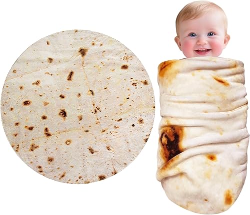 Miniatura 61 de Manta gigante CASOFU con diseño de tortilla de harina, manta de tortilla para tu familia, suave y cómoda manta de franela para adultos