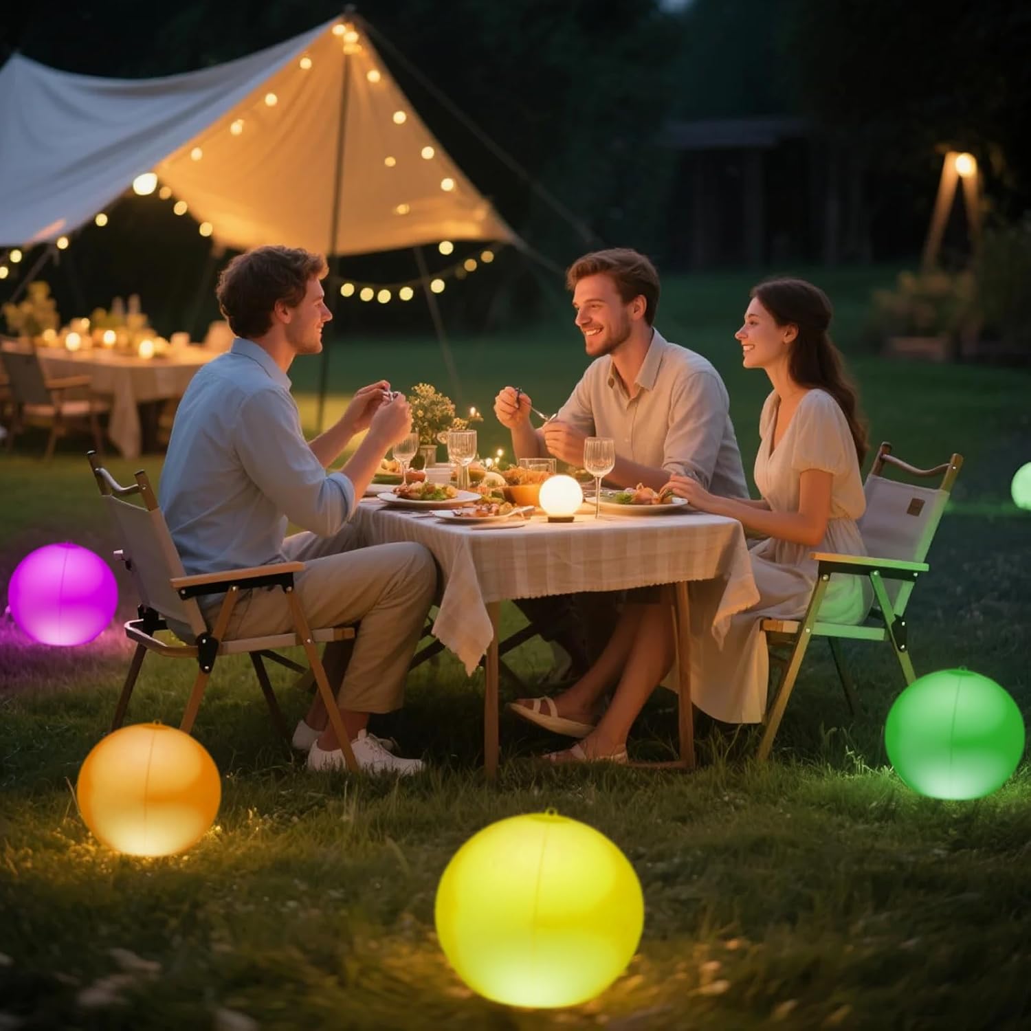 2 PCS Solar Floating Pool Light,14''Solar Powered Color Changing Pool Lights with Remote,Inflatable Hangable Waterproof Solar Powered LED Glow Ball Decor for Swimming,Garden,Lawn