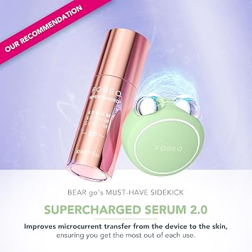 FOREO BEAR 2 go - Travel-friendly Toning Microcurrent Facial Device - For Fine Lines & Wrinkles - Anti Aging - Face Sculpting - Instant Full Face Lift - Compact Skin Care Tools - Pistachio