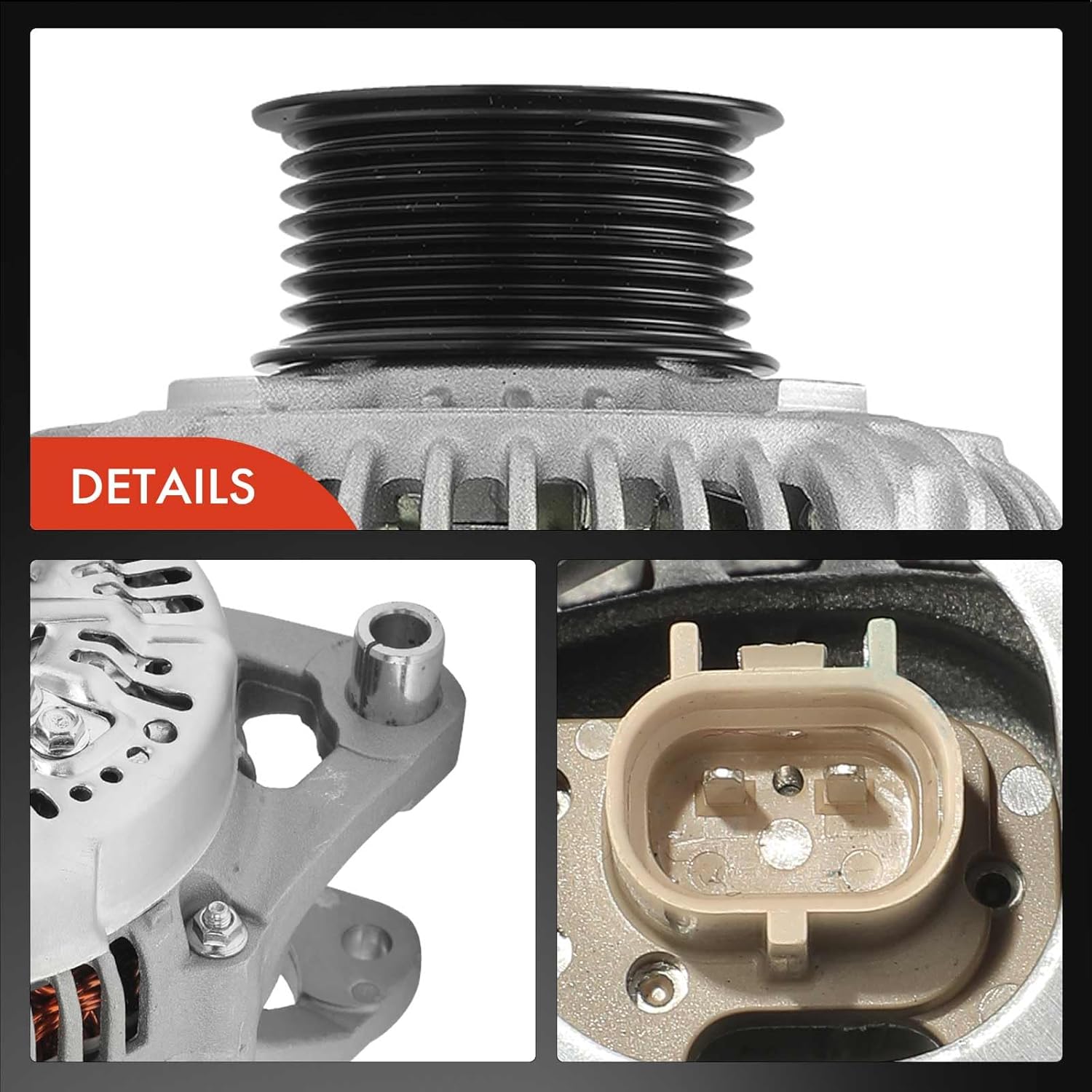 A-Premium Alternator Compatible with Dodge Ram 1500/2500/3500 2001, Ram 1500 Van/2500 Van/3500 Van 2001-2003, Dakota 2001-2003, 12V 136A 7-Groove Pulley Clockwise, Replace# 56030914AB, 56030914AC