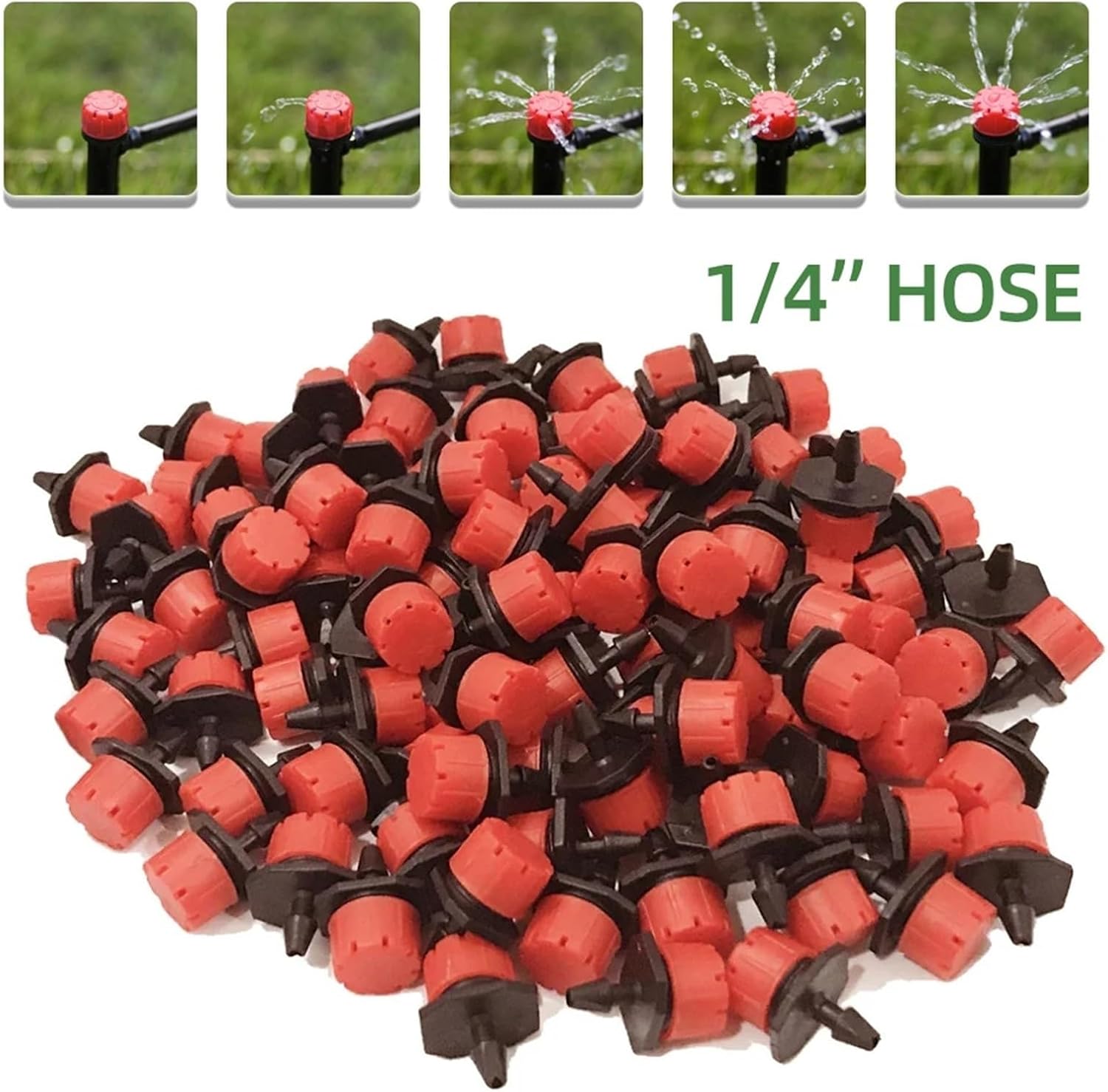 Drip Irrigation Emitters 400pcs 1/4" Drip Irrigation Drippers Micro Plant Water Dripper Irrigation System Garden Connector