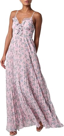 Lulus Perri Pleated Floral Women's Maxi Dress