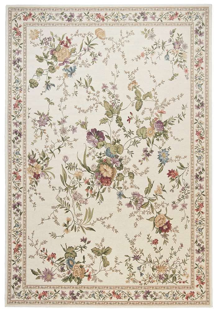 Theko Sona-Lux Tapis classique floral Crème