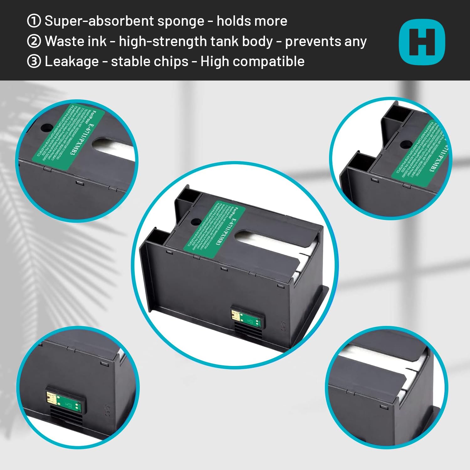 LCL T6711 C13T671100 Caja De Mantenimiento (2 Paquete) Reemplazo Para Epson L1455 WorkForce WF-3010DW WF-3520DWF WF-3530DTWF WF-3540DTWF WF-3620DWF WF-3640 WF-3640DTWF WF-7110DTW WF-7210DTW WF-7610DWF