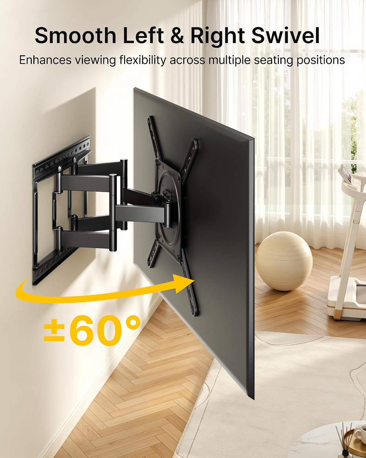 monTEK 1.5" Ultra Slim Full Motion TV Wall Mount for 23-75 Inch TVs | Low Profile Articulating Bracket, ±60° Swivel, 13" Extension, Max VESA 400x400mm, 99 lb Capacity, Fits 16" studs 6 71edE9ocoCL. AC SL1500