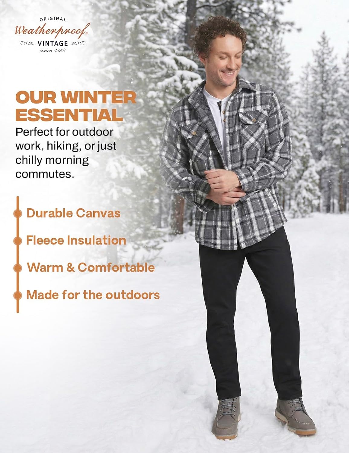 Weatherproof Vintage Fleece Lined Jeans Men - Regular Fit | Soft & Warm, Cold Weather Insulated Fleece Winter Pants for Men - Image 6