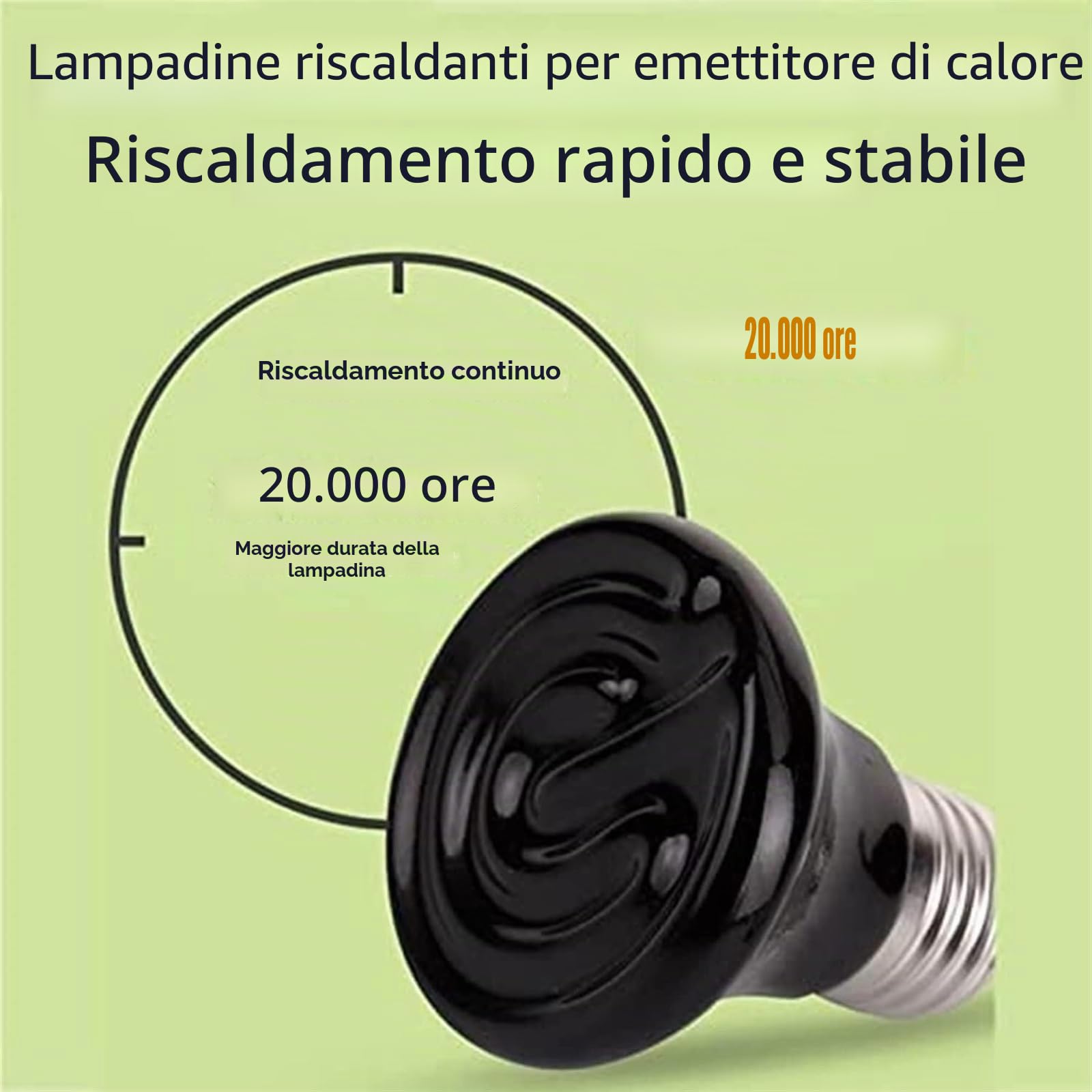 Lampada termica per cani – scalda casa per cani da appendere all'aperto con timer, gancio anti-morso, ideale per cucce per cani, gabbie e pollai, gabbie per conigli