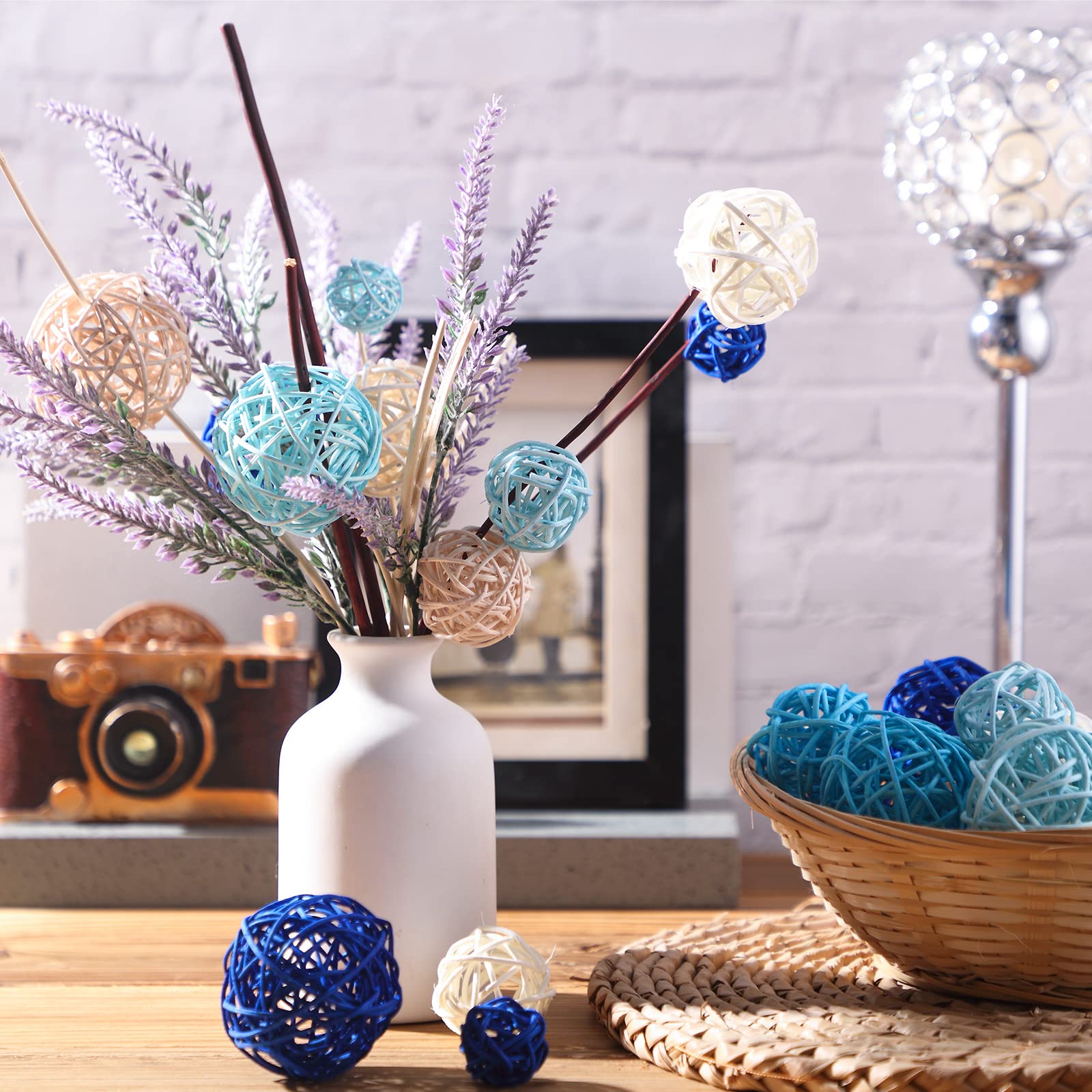 Decorative Wicker Balls Natural Decorative Wicker Rattan Balls, Vase