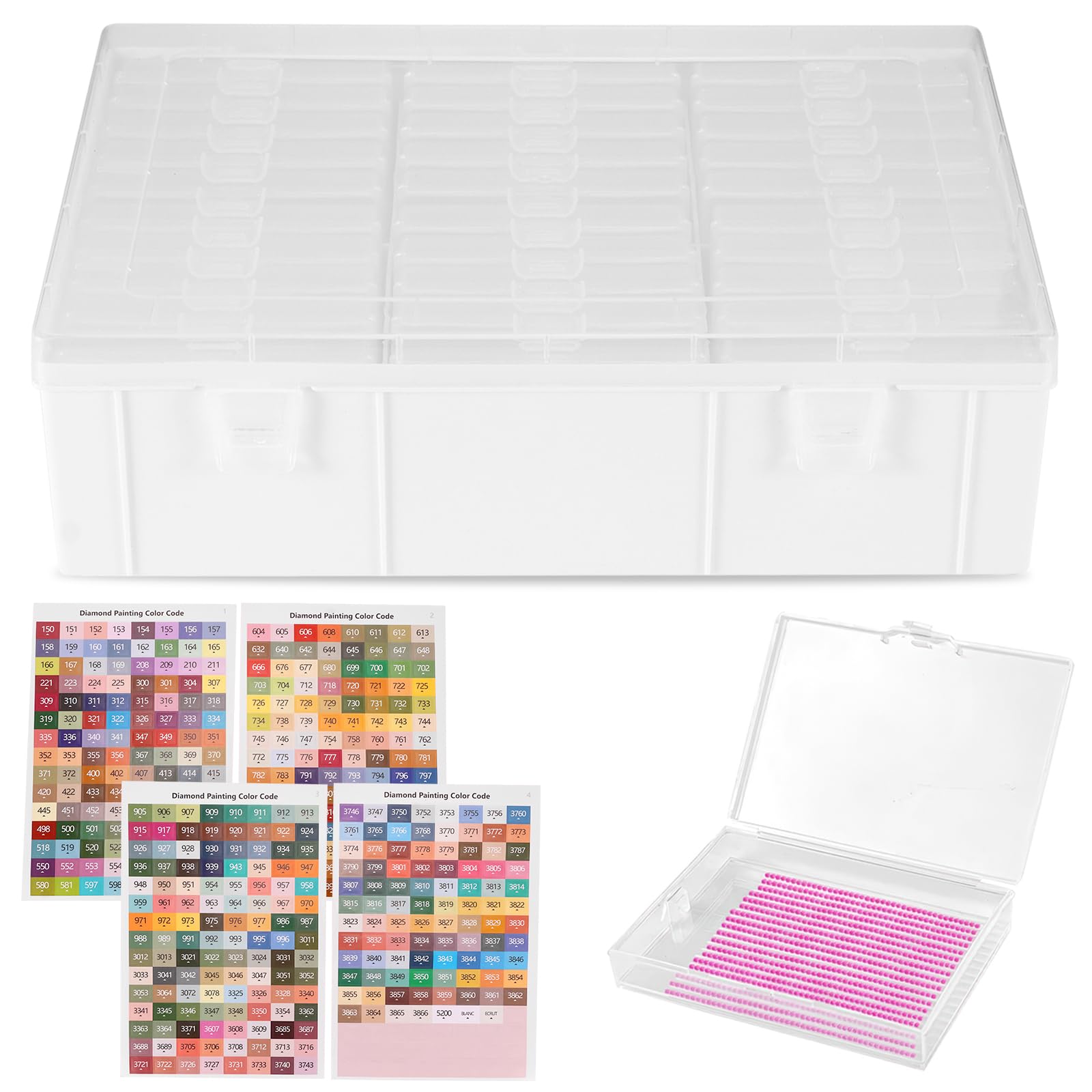 Boîte de rangement peinture diamant DEECOZY avec 30 flacons et étiquettes pour perles