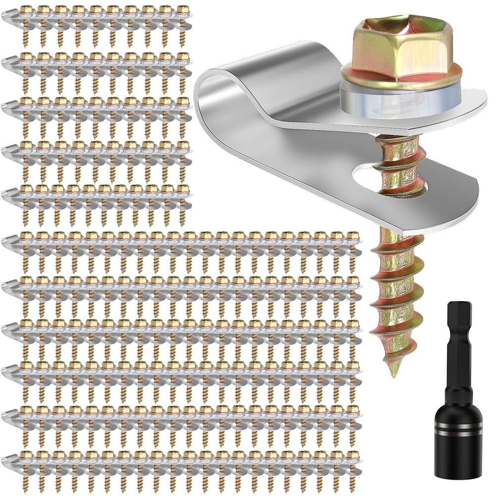 Jnchdghwa As Shown Fasteners Post With Wire Fixer, Fencing Clips Stainless Steel Wire, Agricultural Fencing(Fence) Clamps(200Sets)
