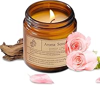 Organic Sandalwood Rose Soy Candles - Non-Toxic 40-Hour Burn for Stress Relief, Meditation & Home Relaxation (7oz Tin)