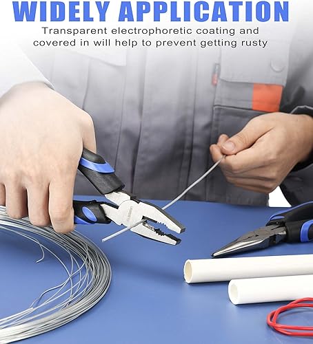 Miniatura 6 de Alicates Linesman de 8 pulgadas con mango de goma, herramientas de mano portátiles para el hogar