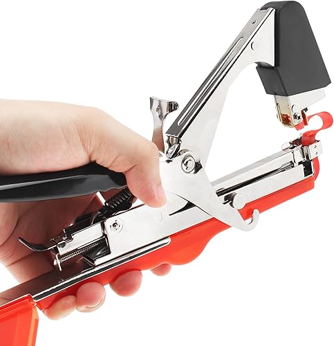 Miniatura 6 de Máquina para atar plantas, cinta de tomate ligera mejorada, herramienta de cordel de fruta roja para jardín, verduras, uva, pepino, pimienta con 20